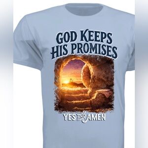 Gildan Light Blue 'God Keeps His Promises' Graphic Tee